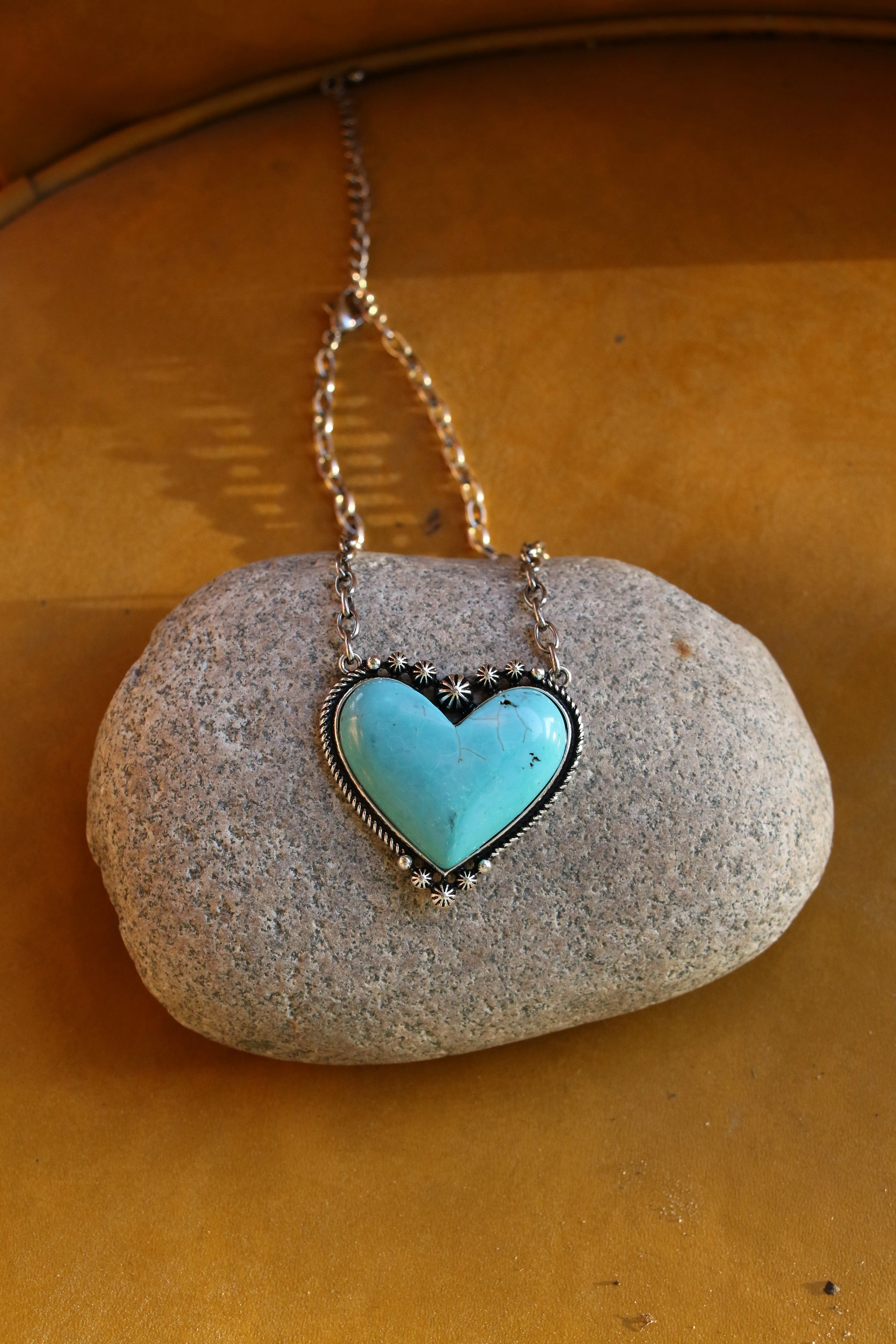0050 TURQUOISE HEART NECKLACE