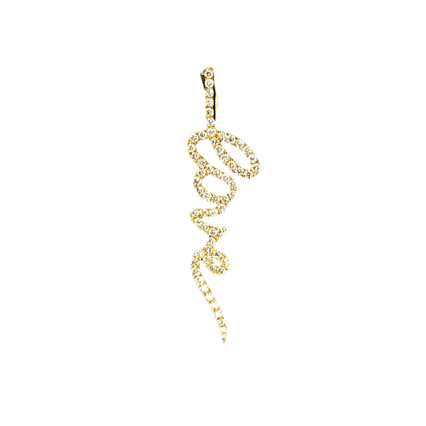 10k Gold Cursive Writing love Pendant with 0.86ct of Natural Diamonds - SP26075