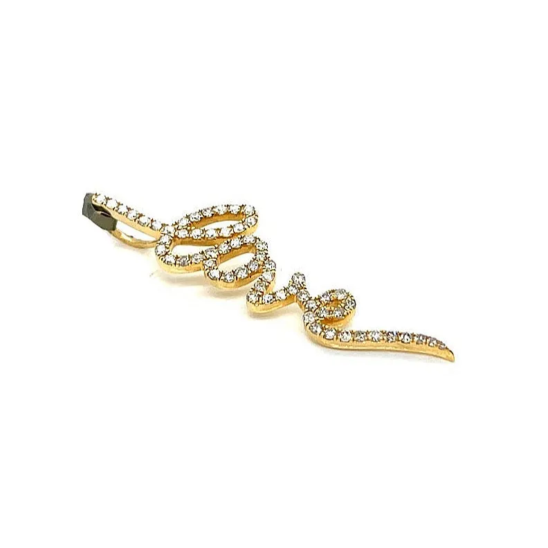 10k Gold Cursive Writing love Pendant with 0.86ct of Natural Diamonds - SP26075