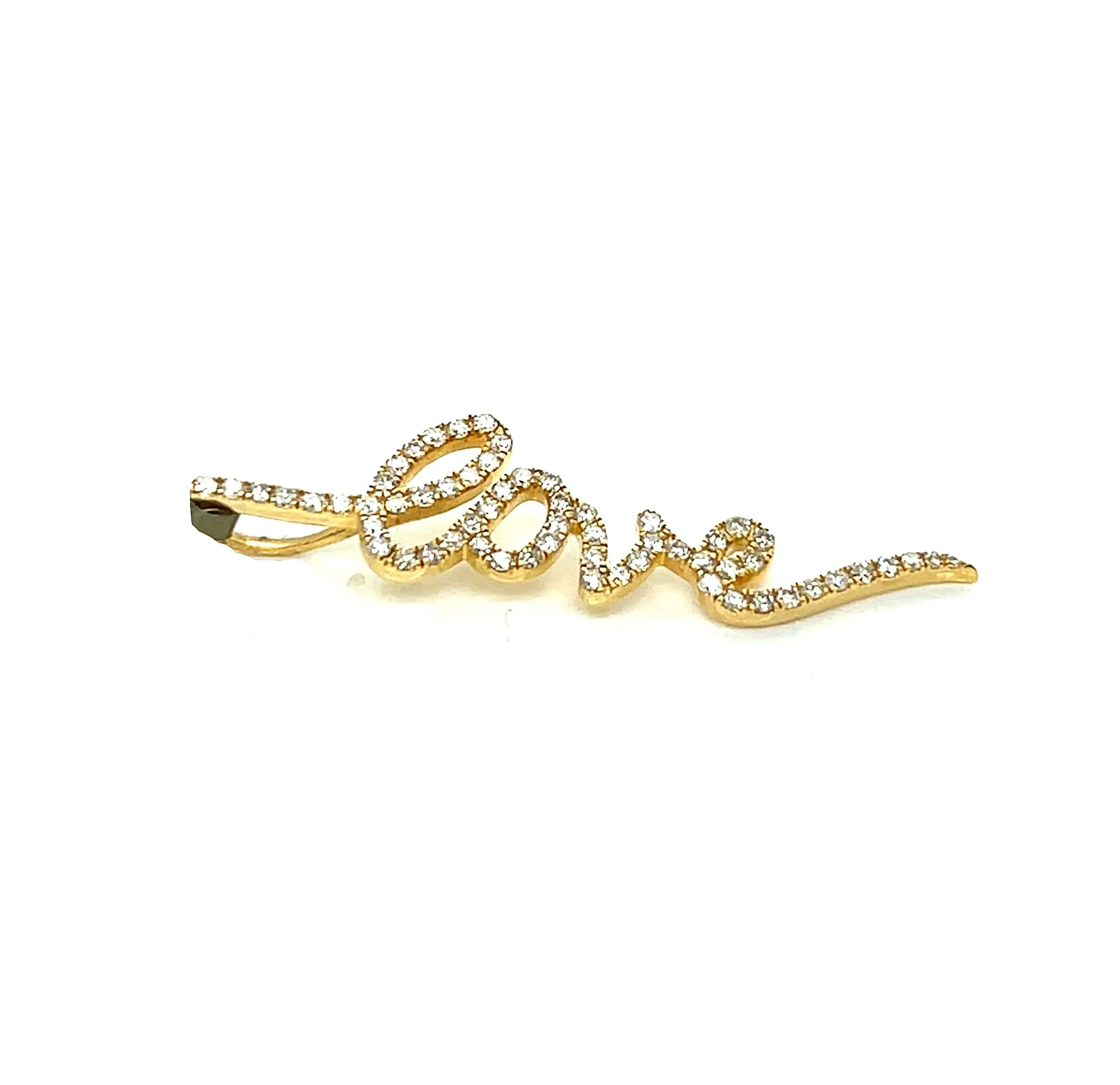 10k Gold Cursive Writing love Pendant with 0.86ct of Natural Diamonds - SP26075