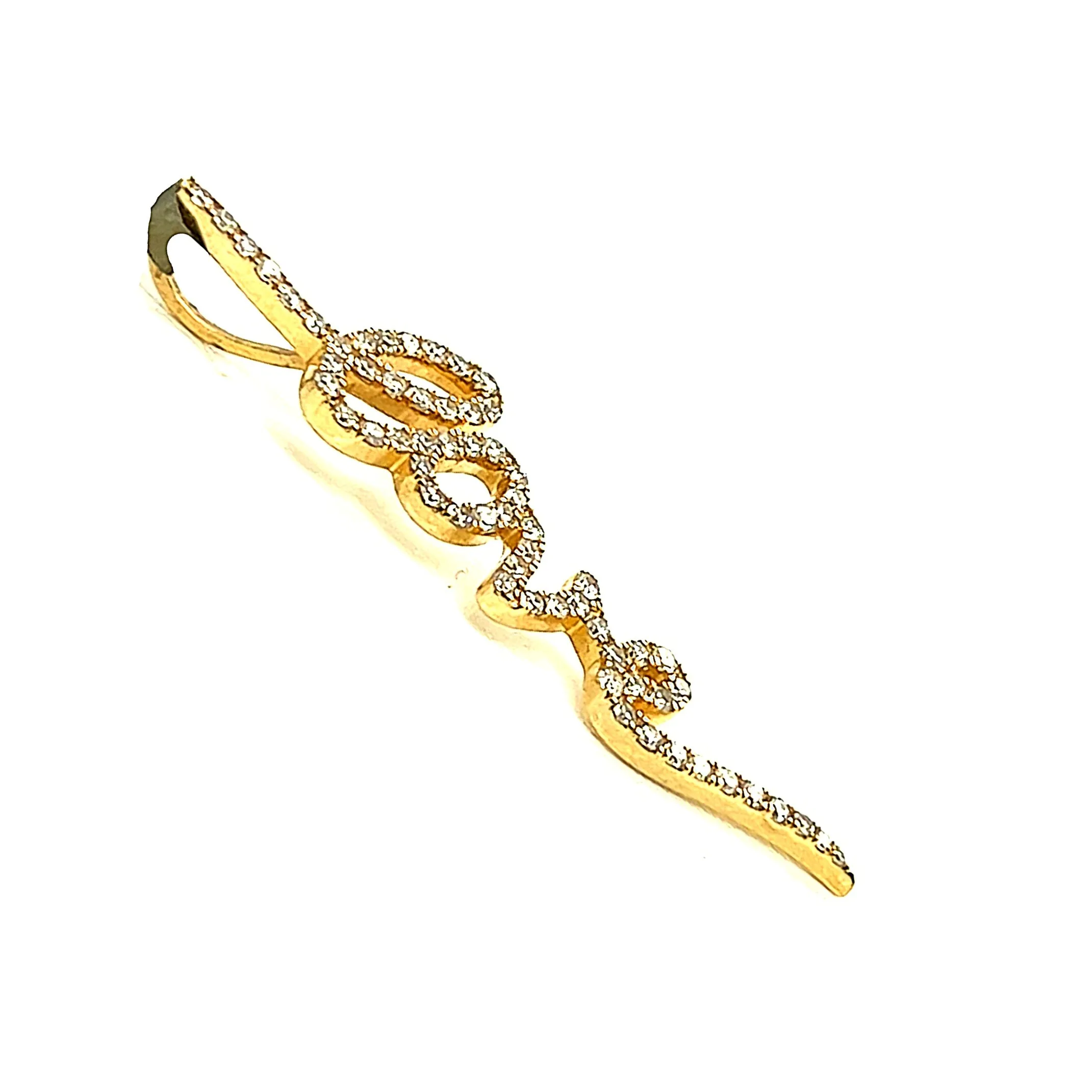 10k Gold Cursive Writing love Pendant with 0.86ct of Natural Diamonds - SP26075