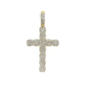 10k Gold Round 1.67ct Real Natural Diamonds Cross Pendant - SP13068B