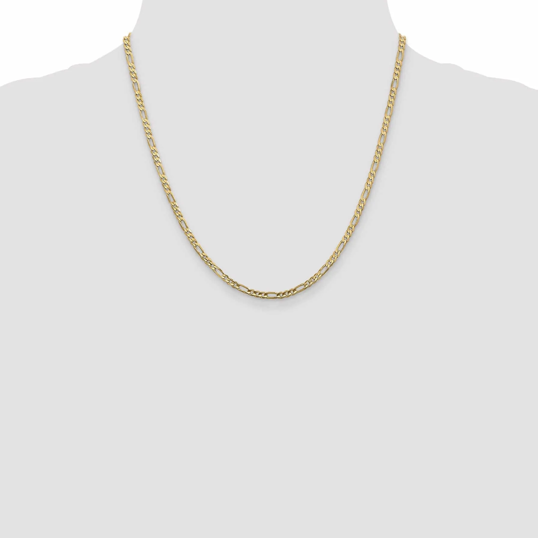10k Yellow Gold 3.0mm Figaro Chain