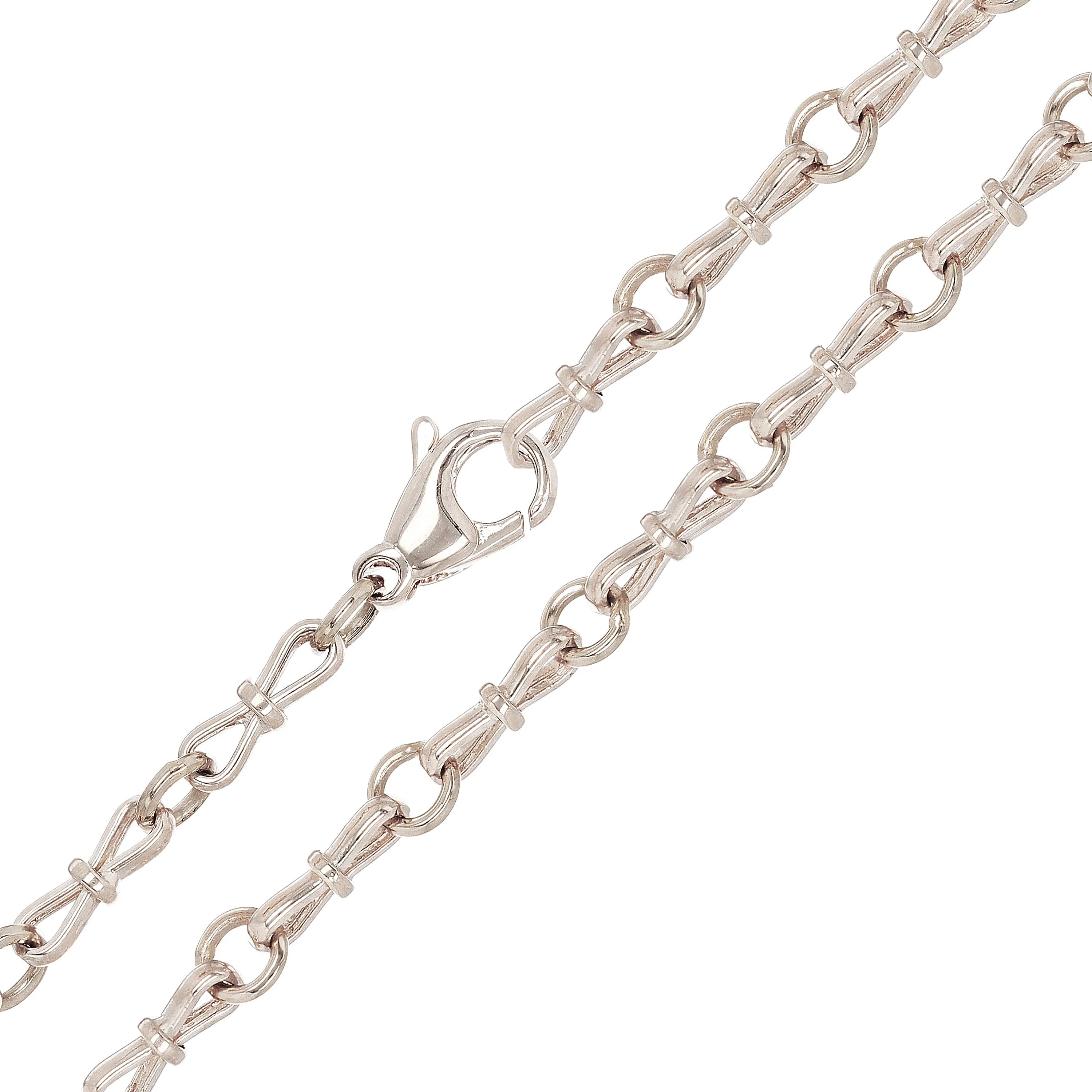 10k Yellow White or Rose Gold Handmade Bow Fashion Link Chain Necklace 20" - 26" 3.5mm
