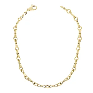 10k Yellow White or Rose Gold Handmade Bow Fashion Link Chain Necklace 20" - 26" 3.5mm