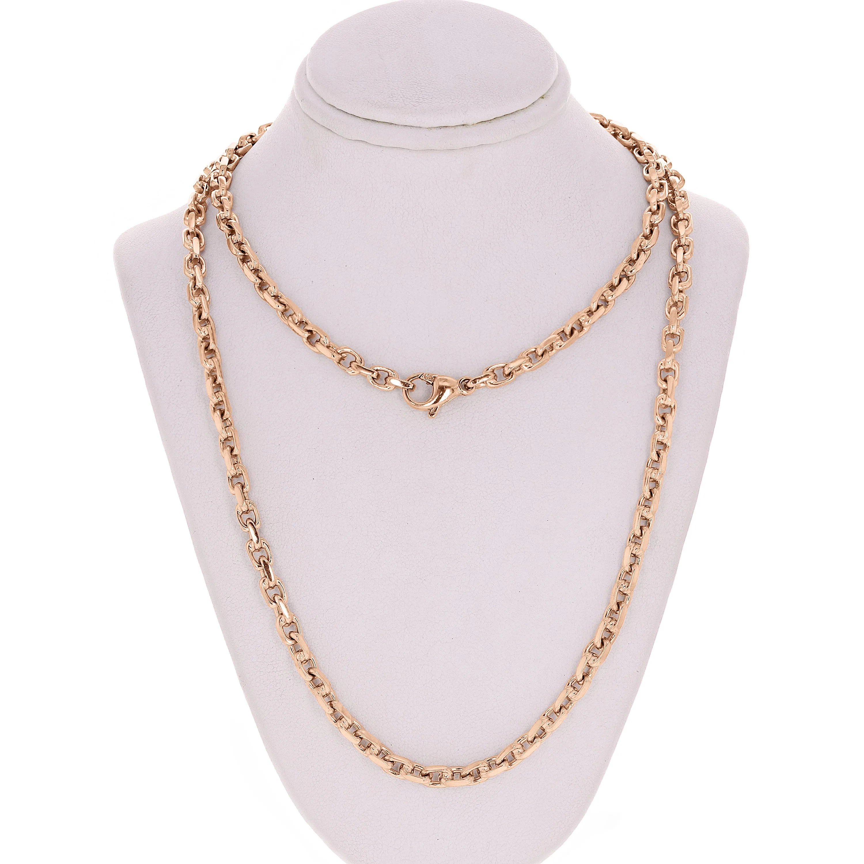 10k Yellow White or Rose Gold Handmade Fashion Link Chain Necklace 20" - 30" 4.5mm