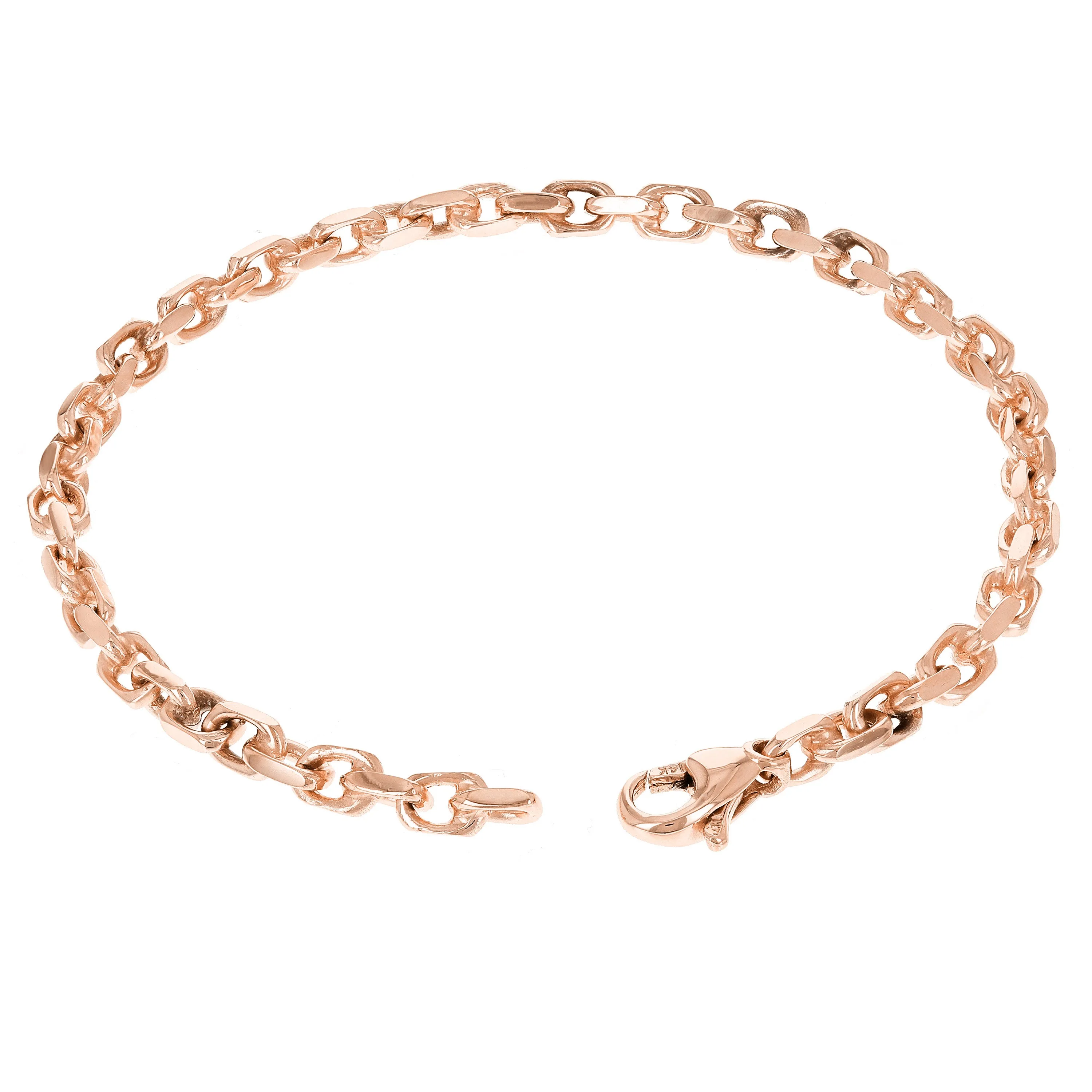 10k Yellow White or Rose Gold Handmade Fashion Link Chain Necklace 20" - 30" 4.5mm