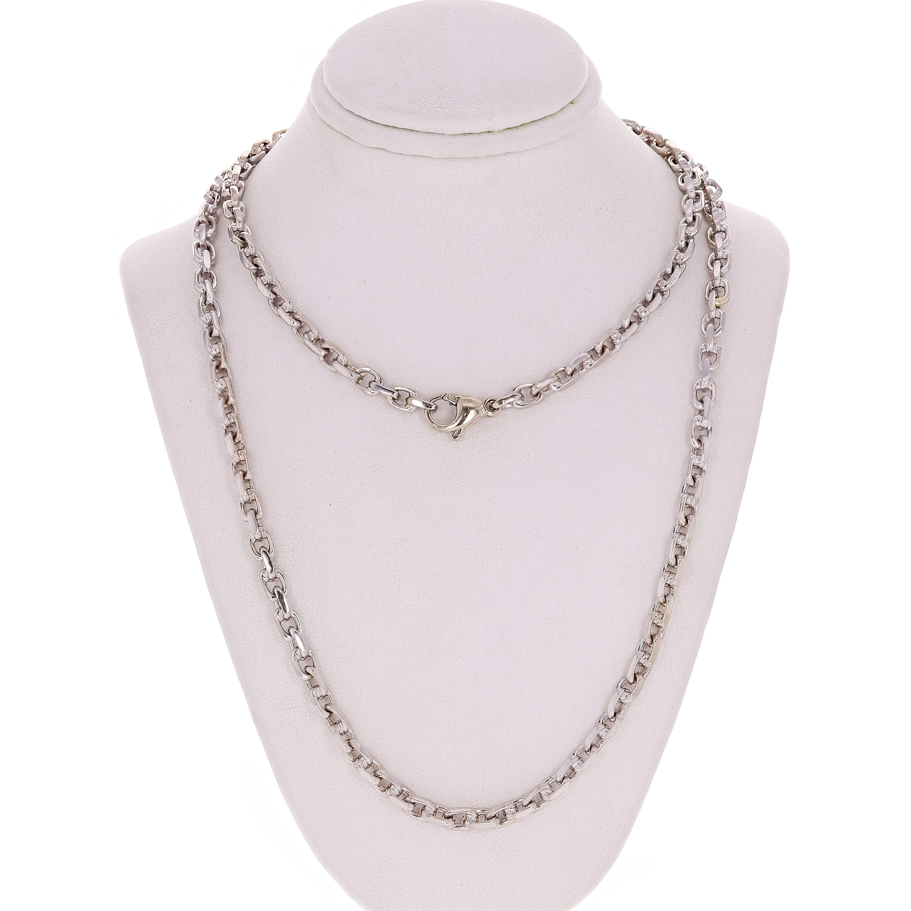 10k Yellow White or Rose Gold Handmade Fashion Link Chain Necklace 20" - 30" 4.5mm