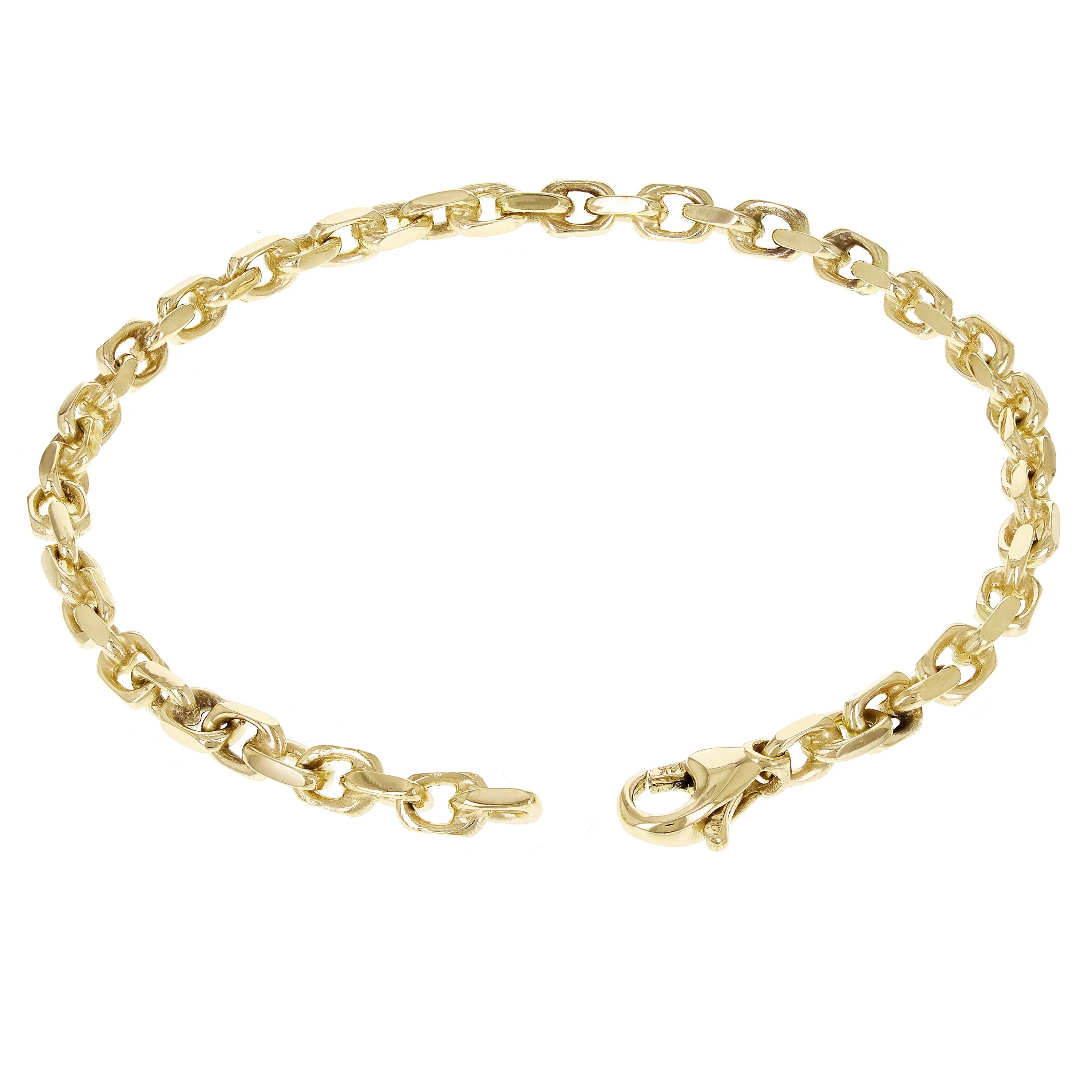 10k Yellow White or Rose Gold Handmade Fashion Link Chain Necklace 20" - 30" 4.5mm