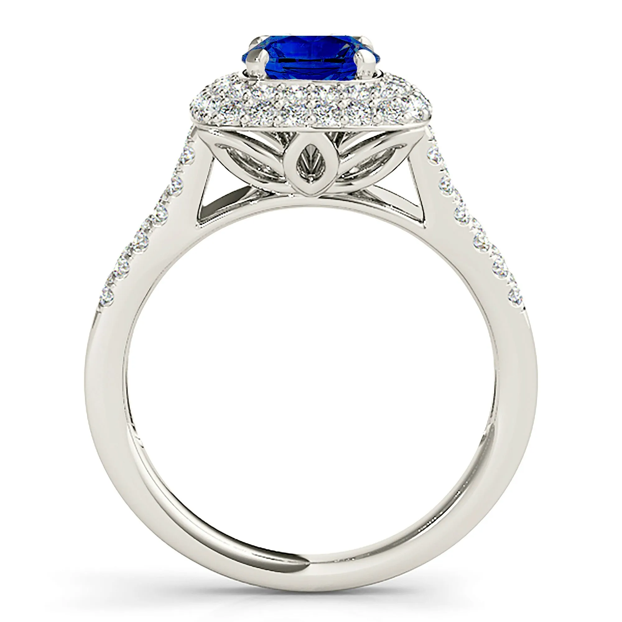 1.35 ct. Genuine Blue Round Sapphire Ring