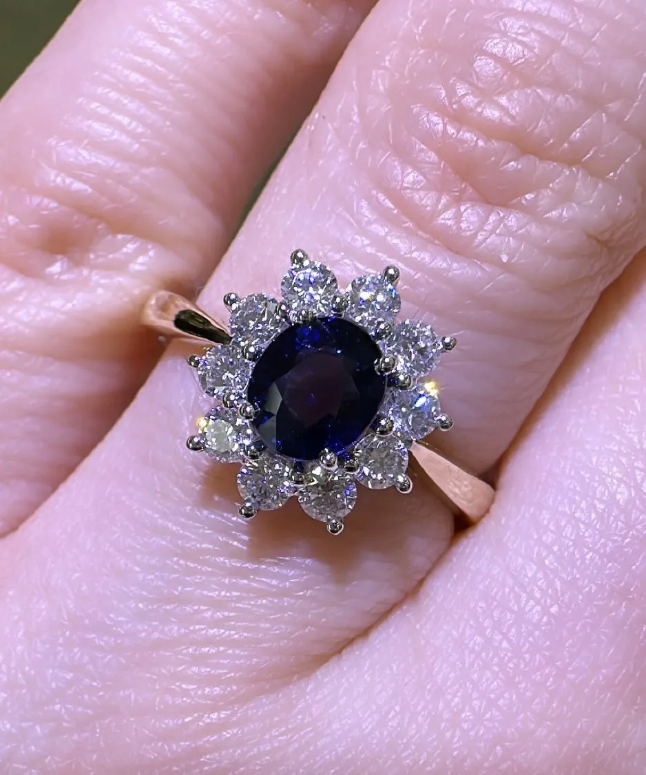 1.47ct tw Royal Blue Sapphire & Diamond Ring