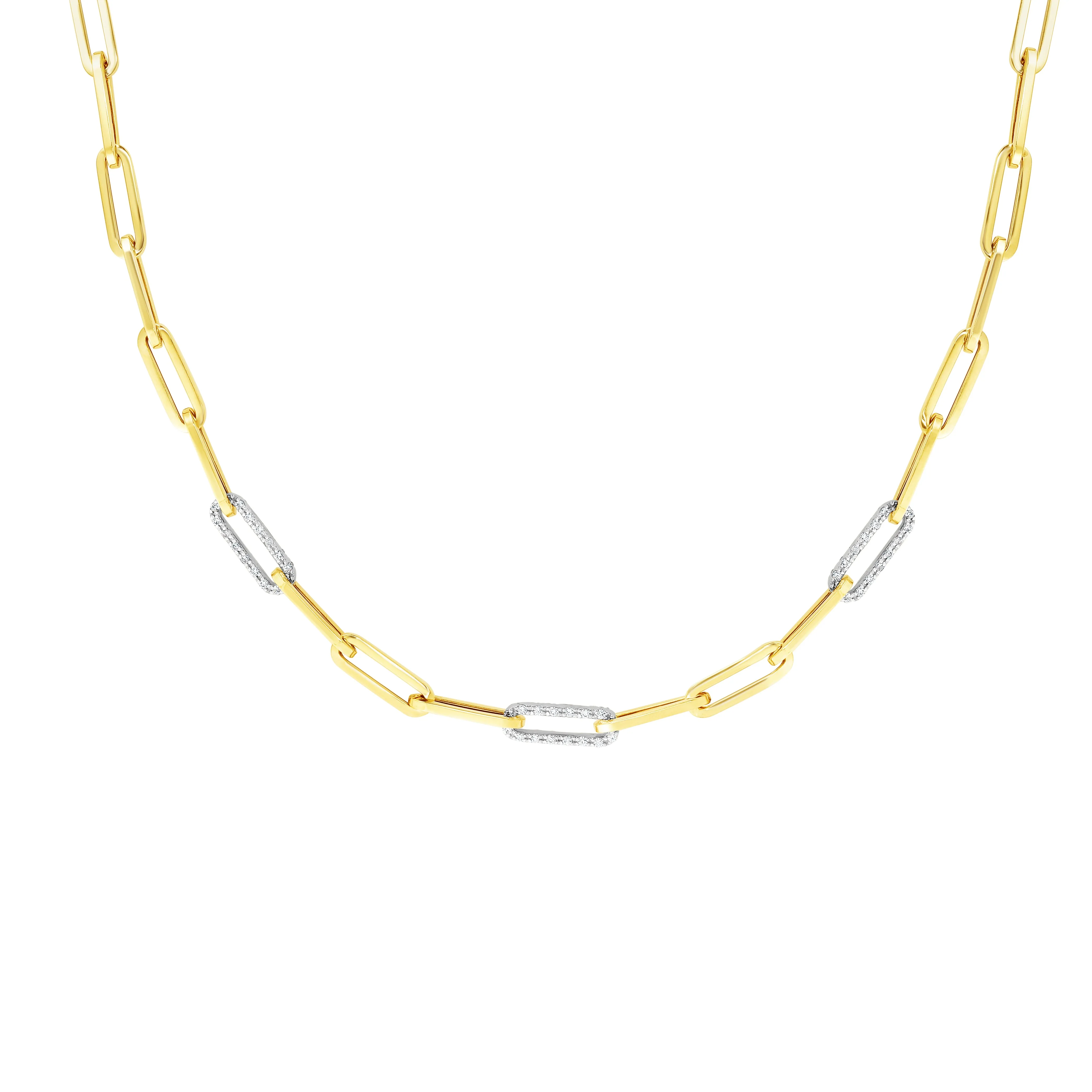 14K .96ct Diamond Paperclip Bracelet
