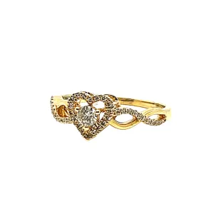 14K Gold 7.9mm Heart Infinity Round 0.36CT Natural Diamonds #7 Ring - SR26141