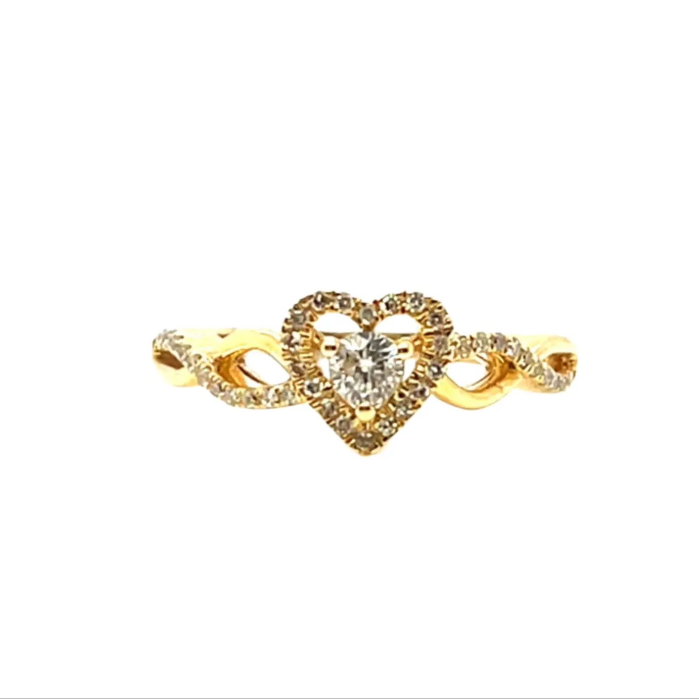 14K Gold 7.9mm Heart Infinity Round 0.36CT Natural Diamonds #7 Ring - SR26141