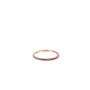 14K ROSE .35CT PINK SAPPHIRE STACKABLE RING