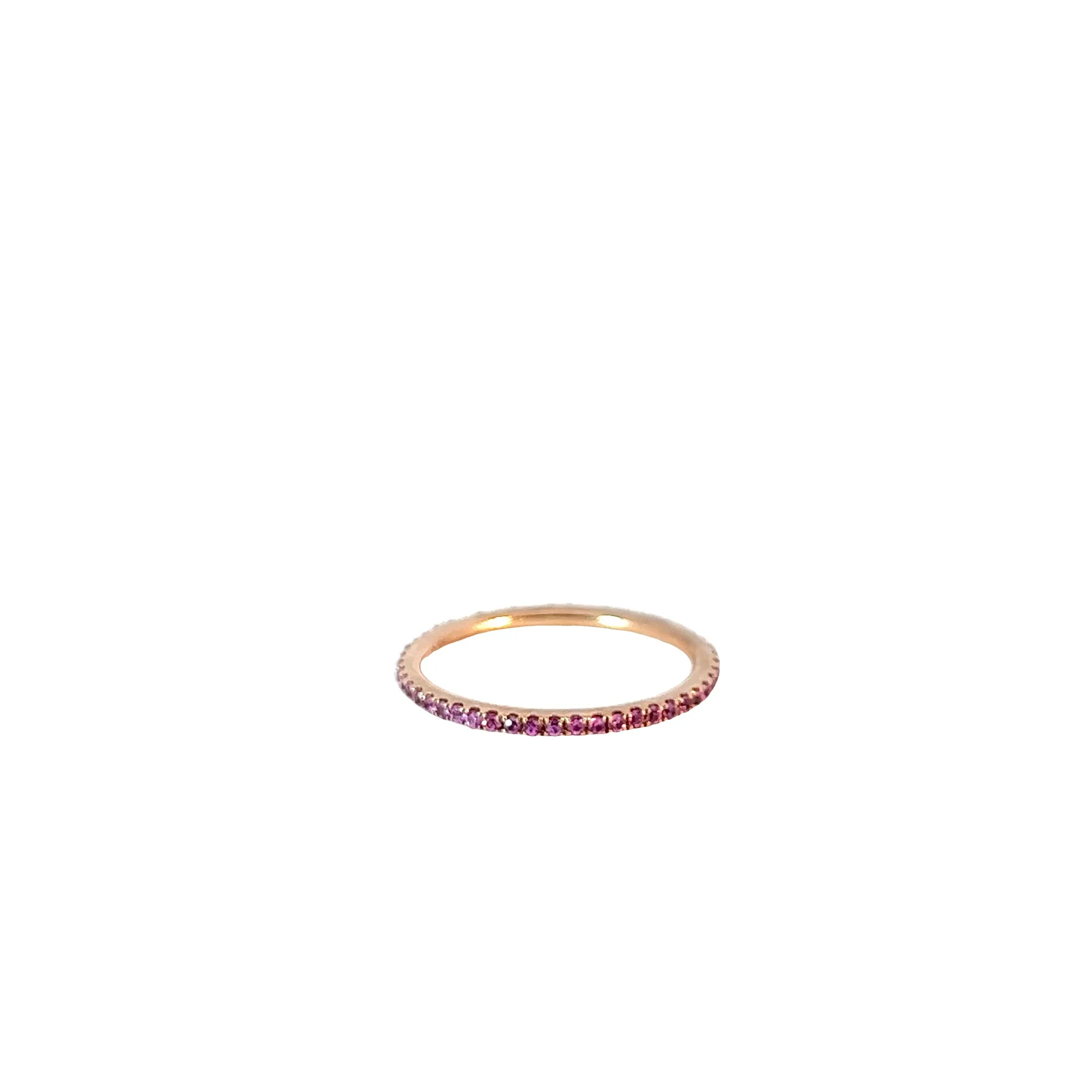 14K ROSE .35CT PINK SAPPHIRE STACKABLE RING