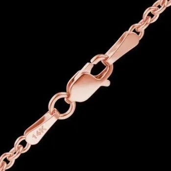 14k Rose Gold Diamond-Cut Cable 18" Chain