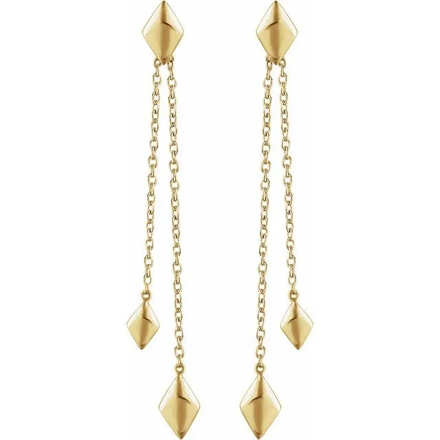 14K Yellow Chain Earrings