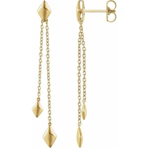 14K Yellow Chain Earrings