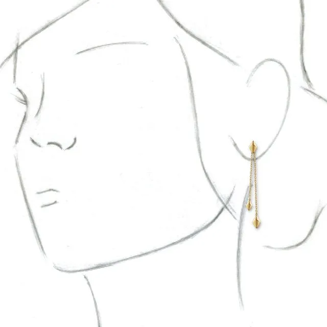 14K Yellow Chain Earrings
