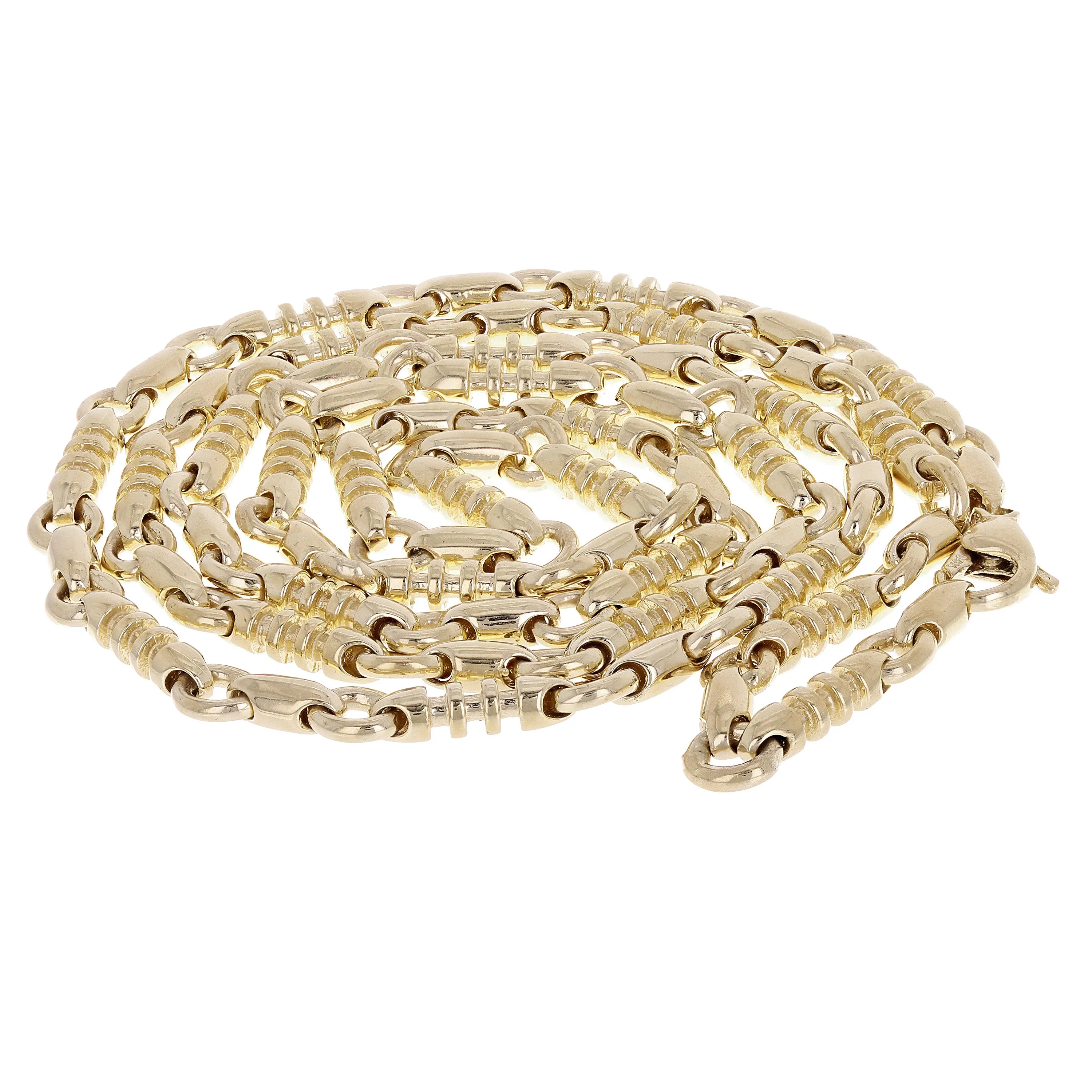 14k Yellow Gold Handmade Fashion Link Necklace 22" 6.5mm 62 grams