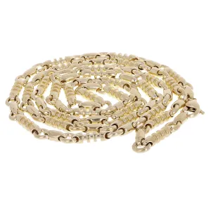 14k Yellow Gold Handmade Fashion Link Necklace 22" 6.5mm 62 grams