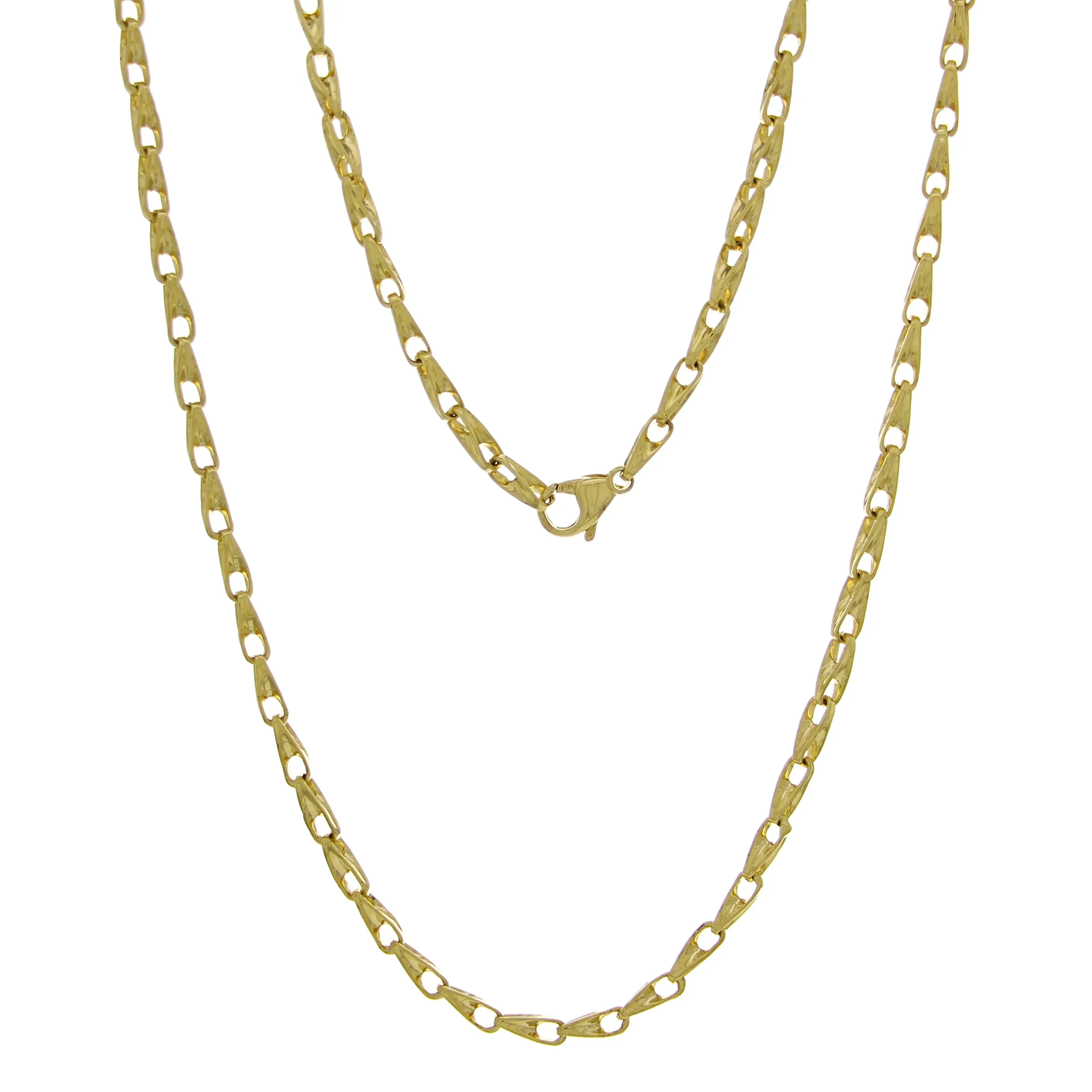 14k Yellow Gold Handmade Fashion Link Necklace 24" 3.5mm 32 grams