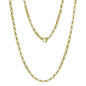 14k Yellow Gold Handmade Fashion Link Necklace 24" 3.5mm 32 grams