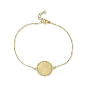 14K Yellow Gold Round Solo Shimmer Bracelet