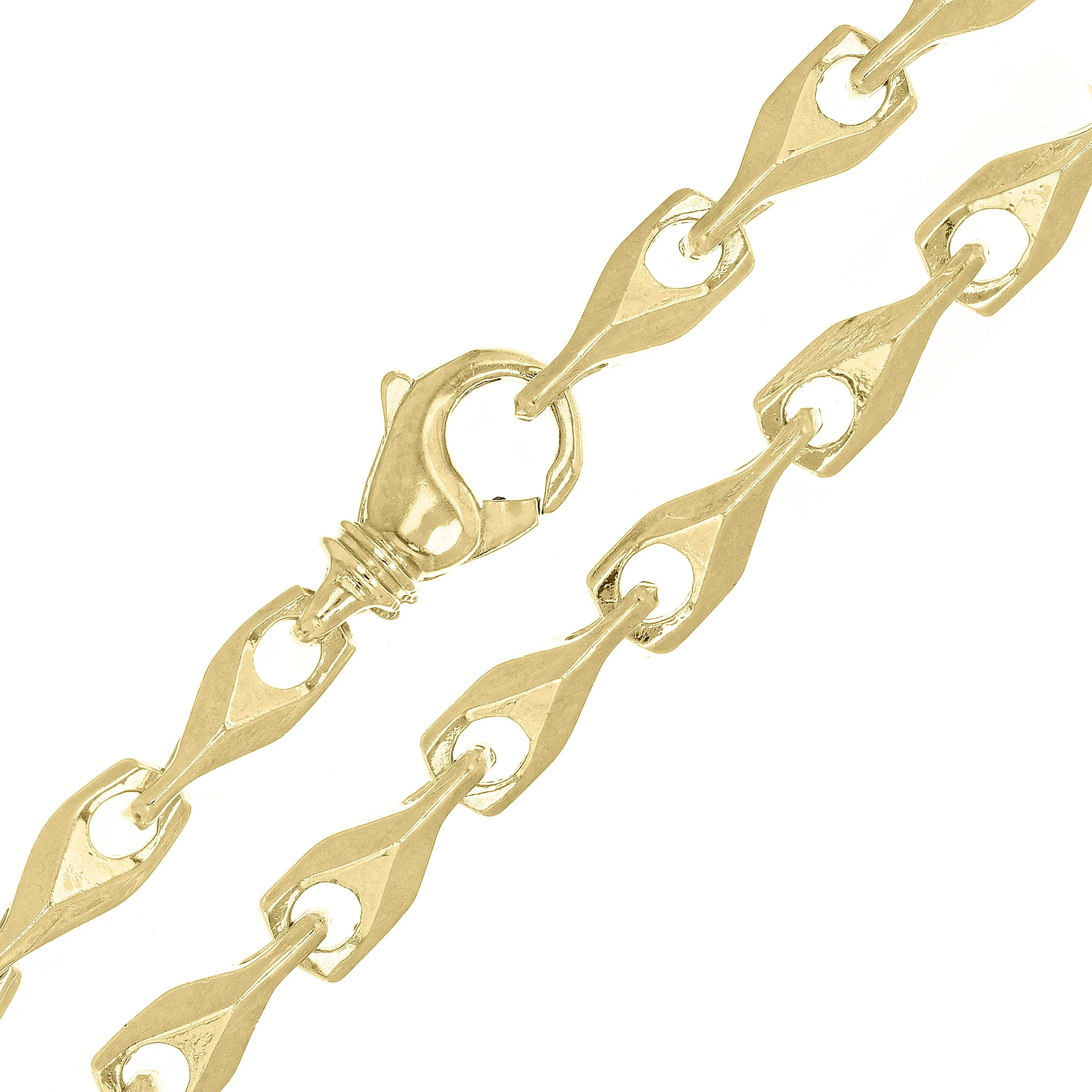 14k Yellow Gold Solid Handmade Fashion Link Necklace 20" - 28" 6.1mm