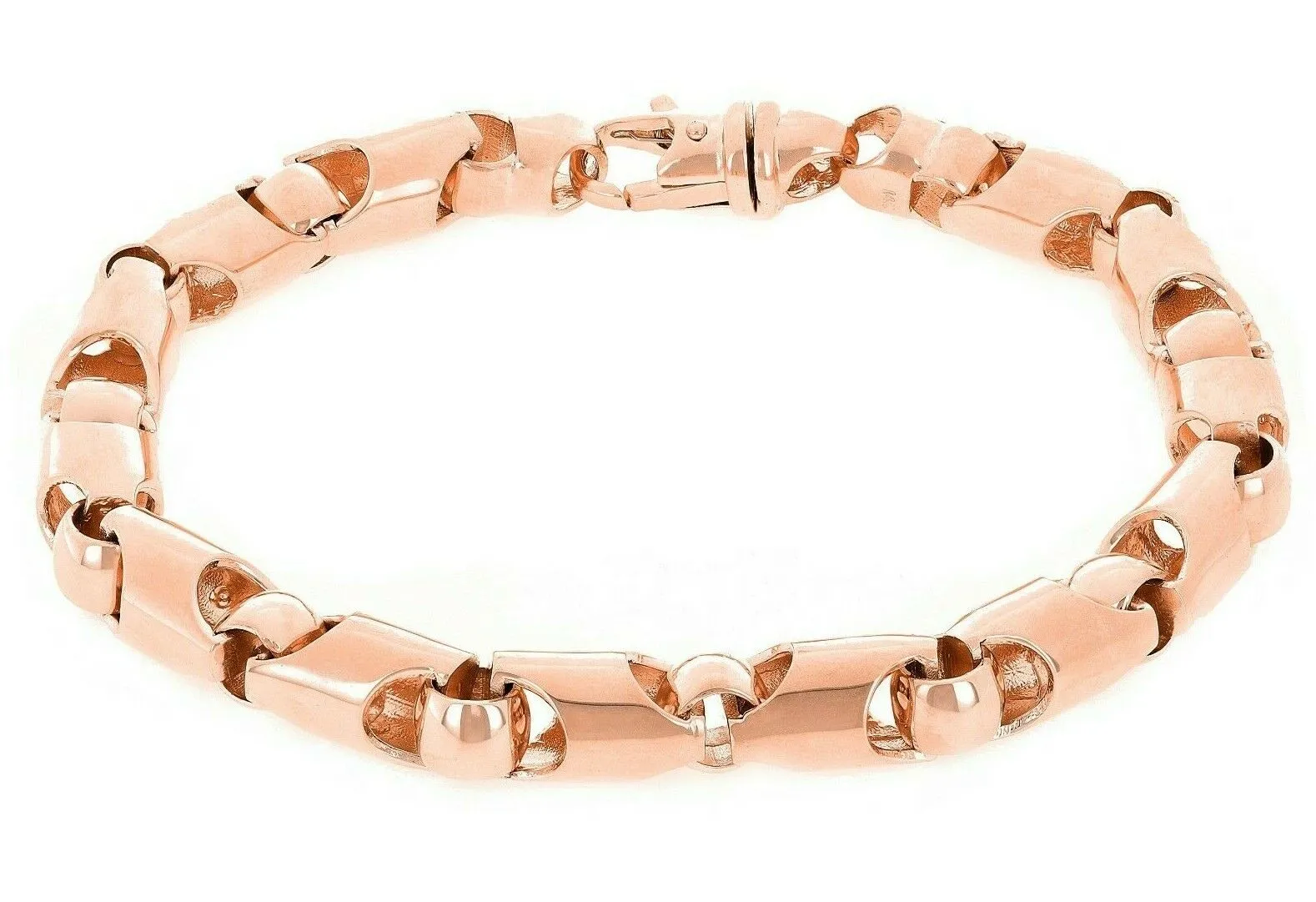 14k Yellow or Rose Gold Solid Handmade Fashion Link Chain Bracelet 7" - 9" 6mm