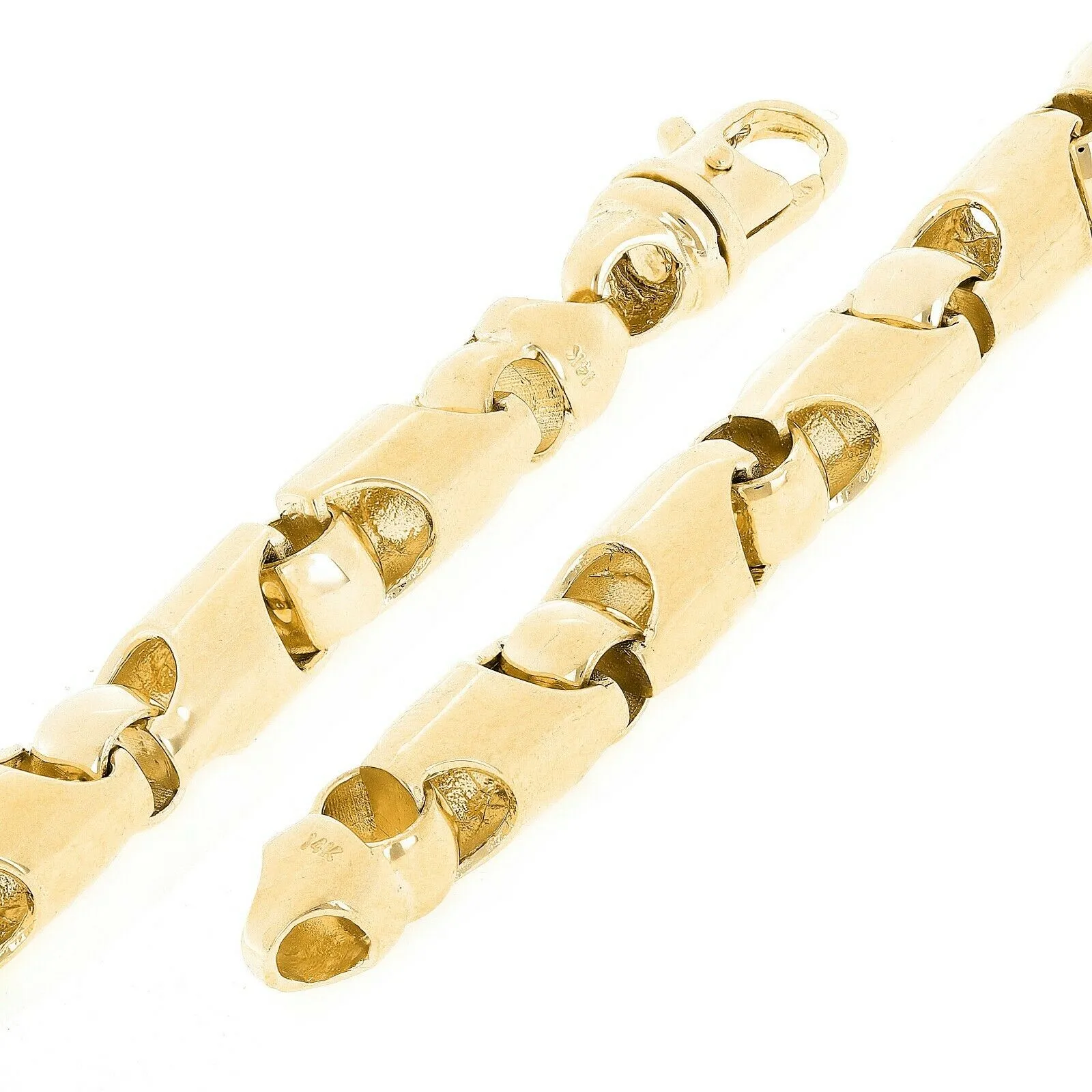 14k Yellow or Rose Gold Solid Handmade Fashion Link Chain Bracelet 7" - 9" 6mm