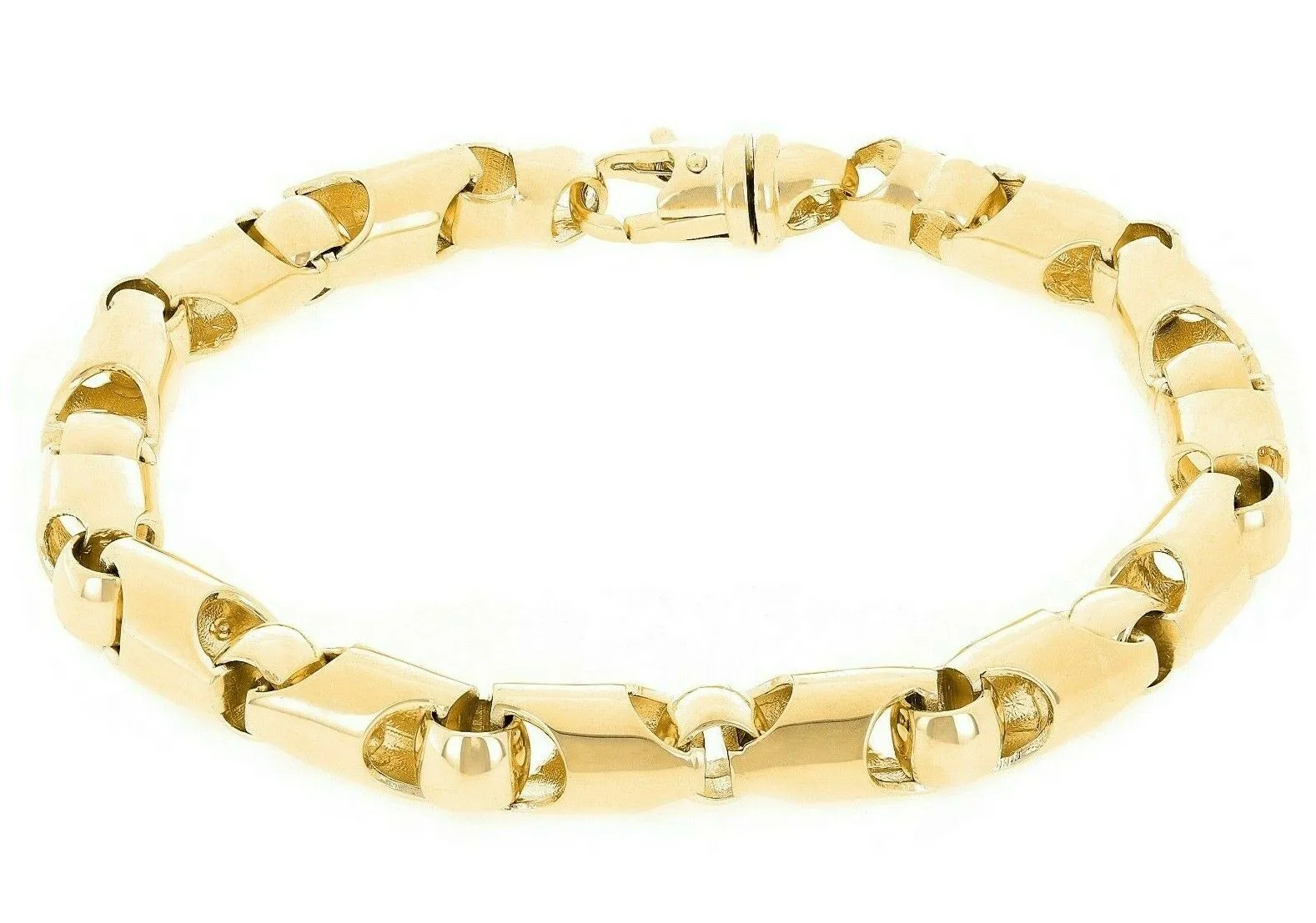 14k Yellow or Rose Gold Solid Handmade Fashion Link Chain Bracelet 7" - 9" 6mm
