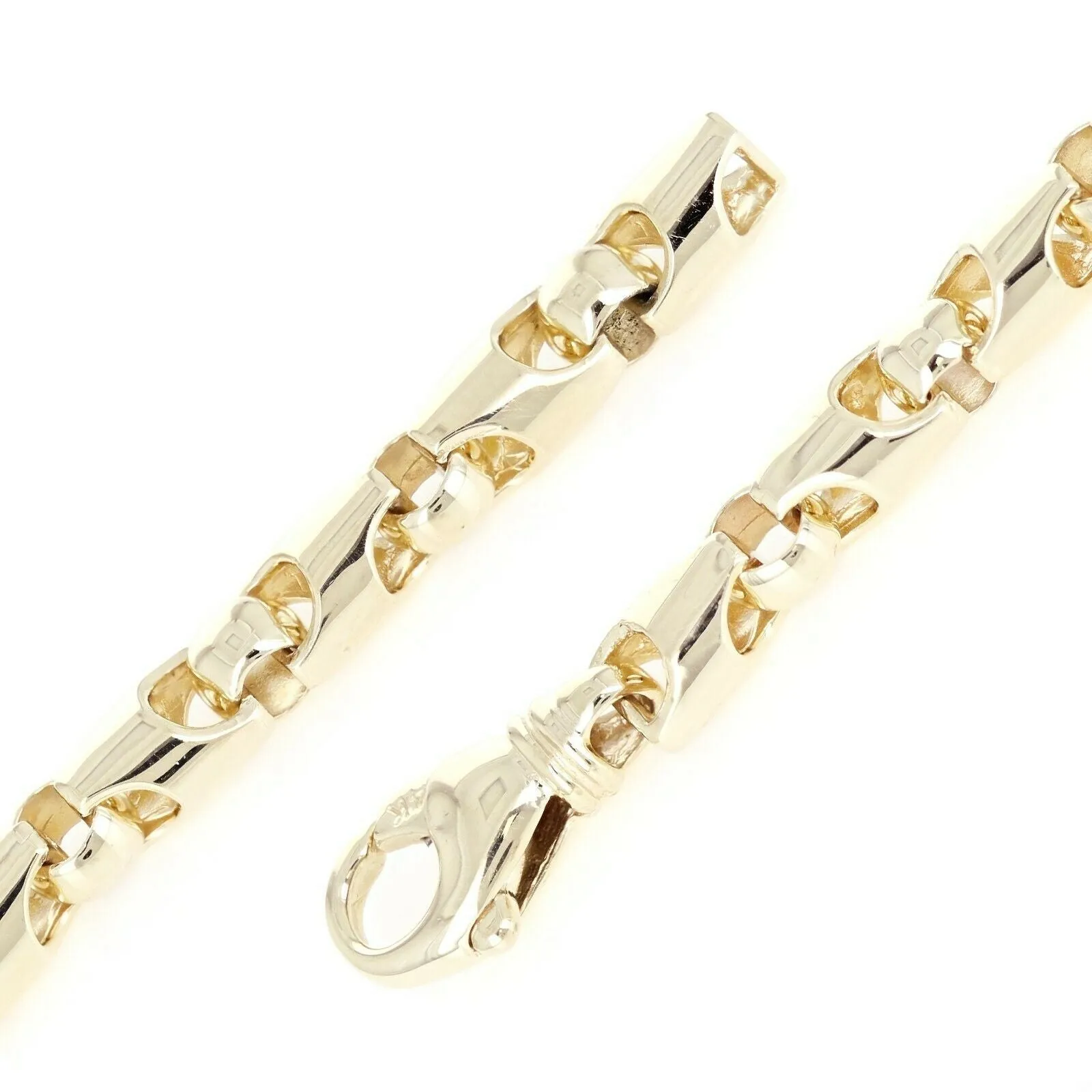 14k Yellow or Rose Gold Solid Handmade Fashion Link Chain Bracelet 7" - 9" 6mm