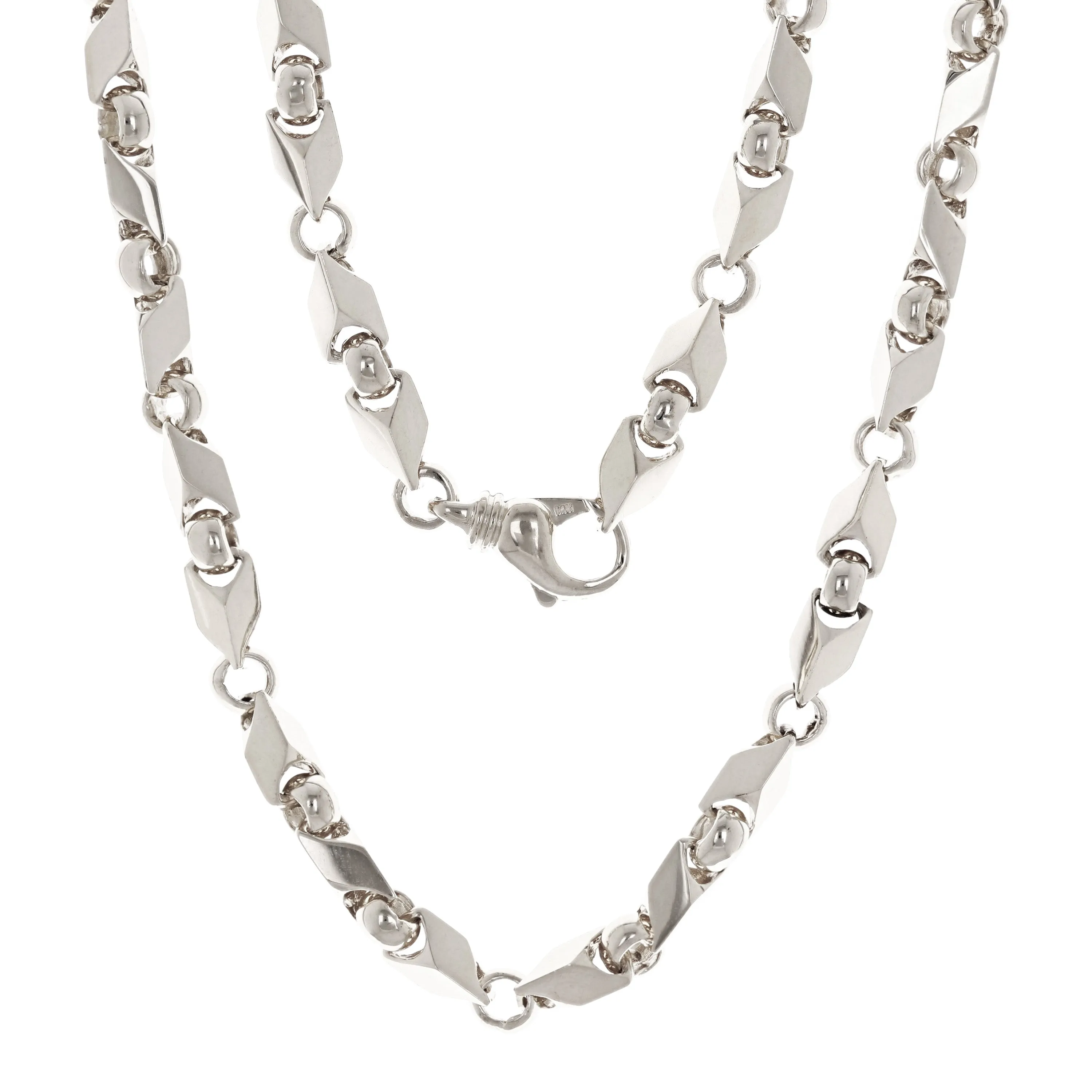 14k Yellow White Rose or Two Tone Gold Handmade Fashion Link Necklace 7mm Various Sizes