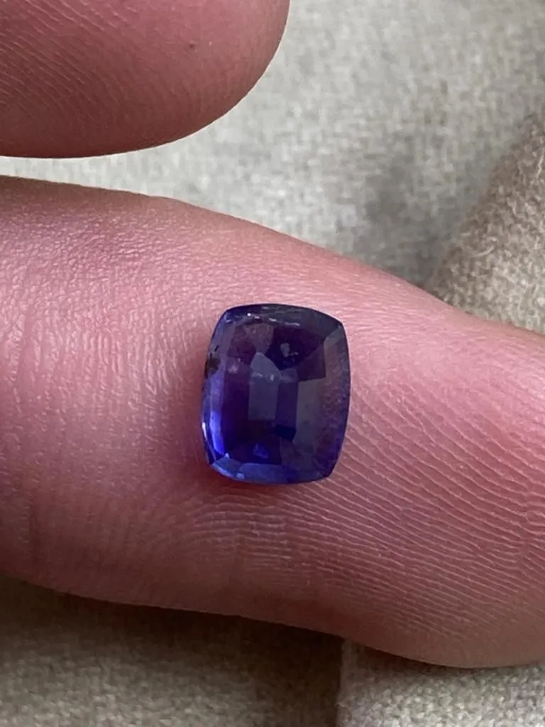 1.68 Emerald Cut Natural Blue Kashmir Sapphire