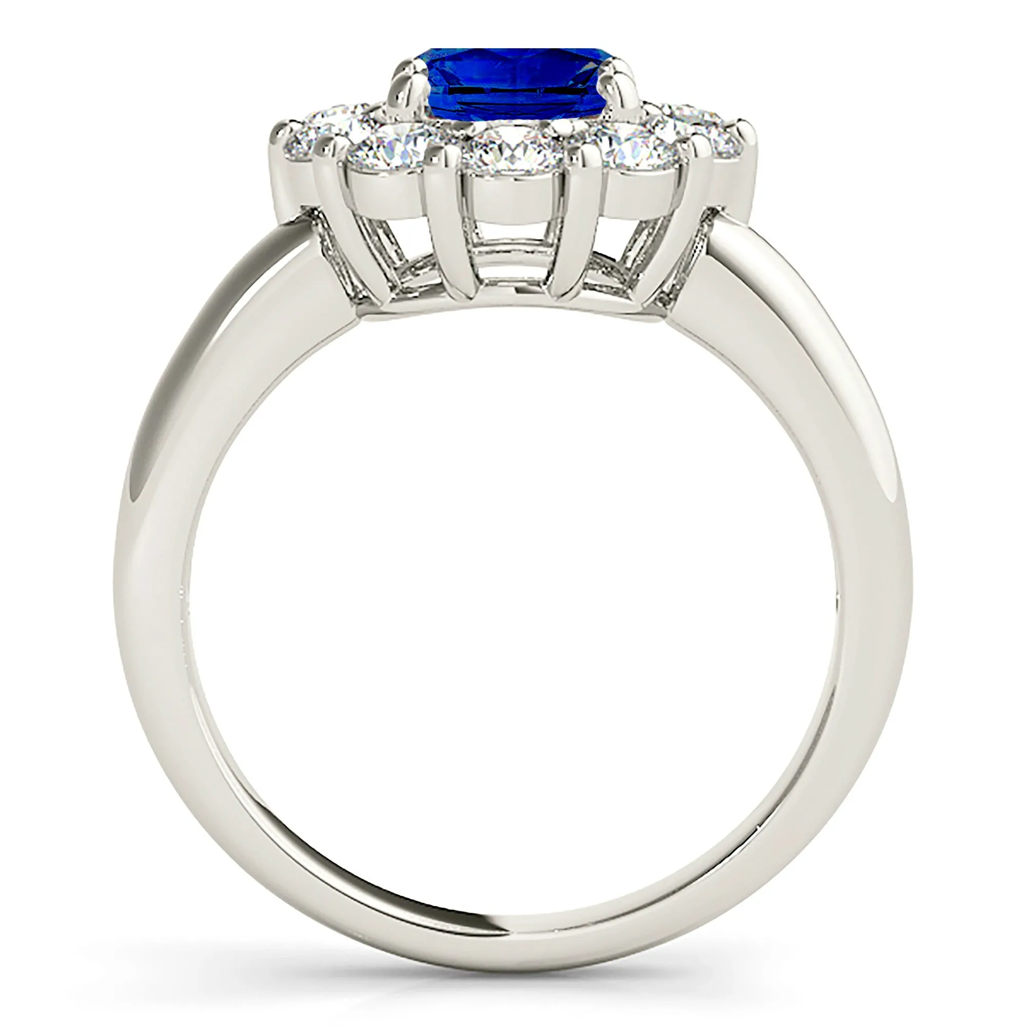 1.80 ct. Genuine Blue Sapphire Halo Ring