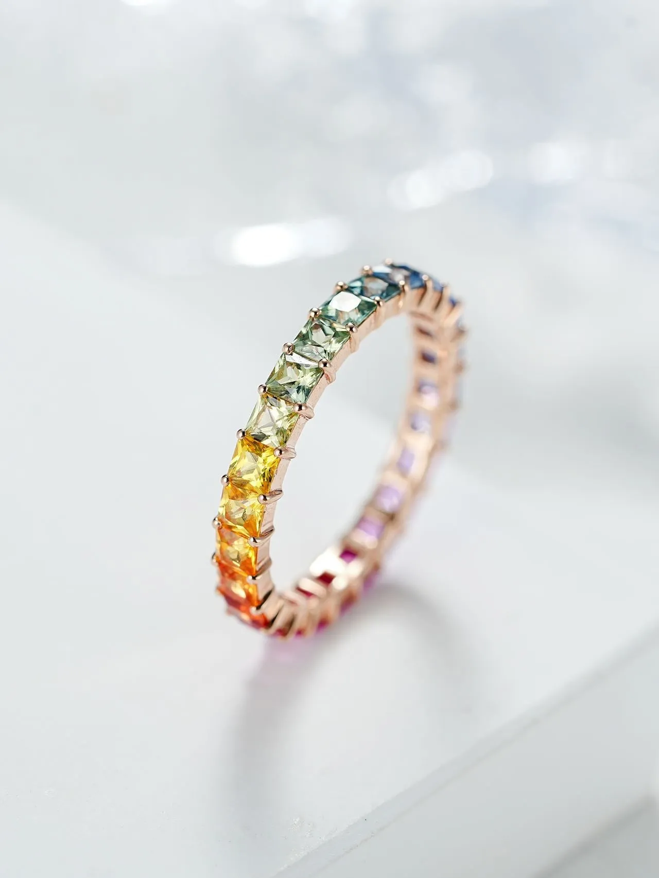 18k Gold Cushion Cut Minimalist Ring