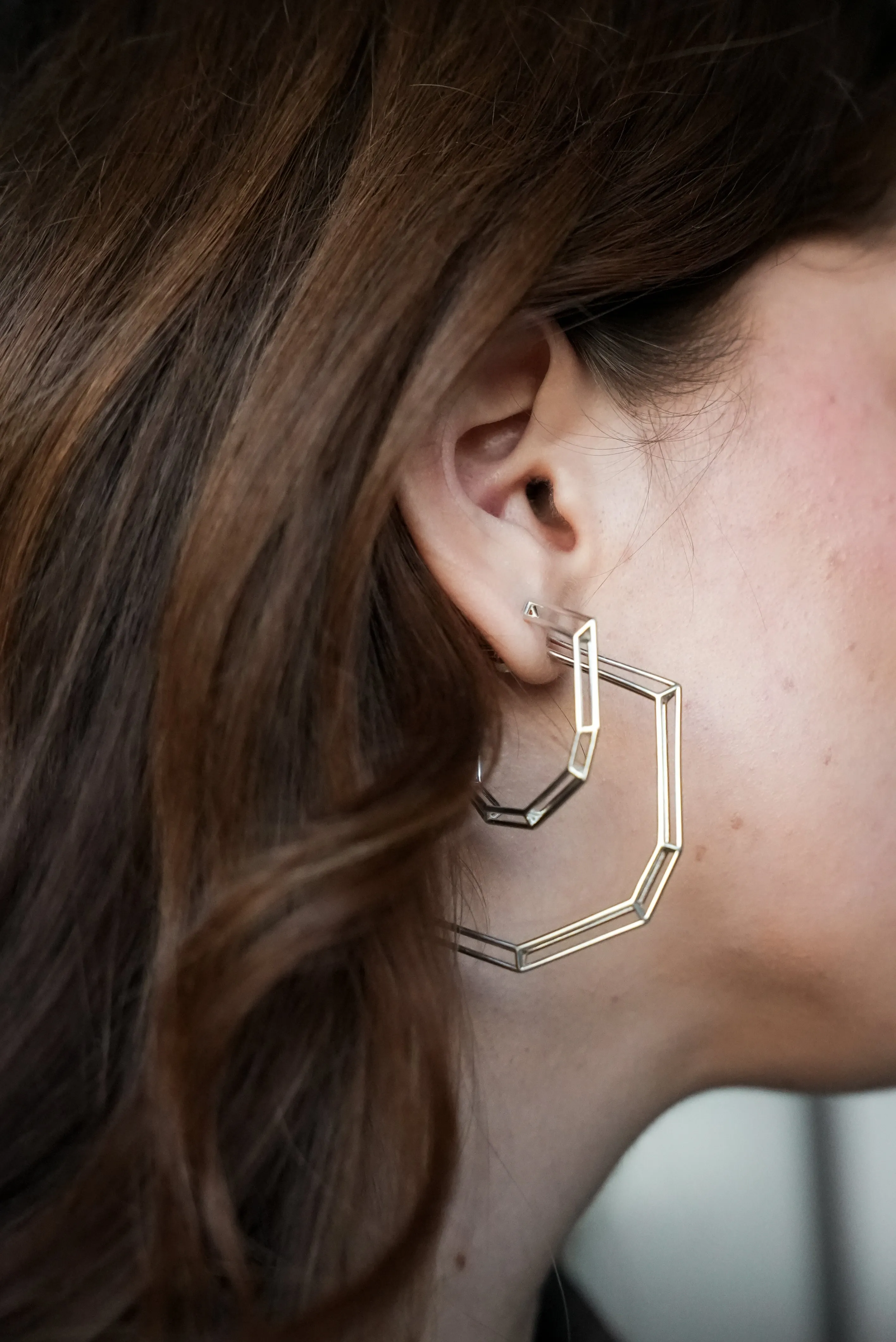 18K Gold Plated Brass "Strength Hoops" in Medium