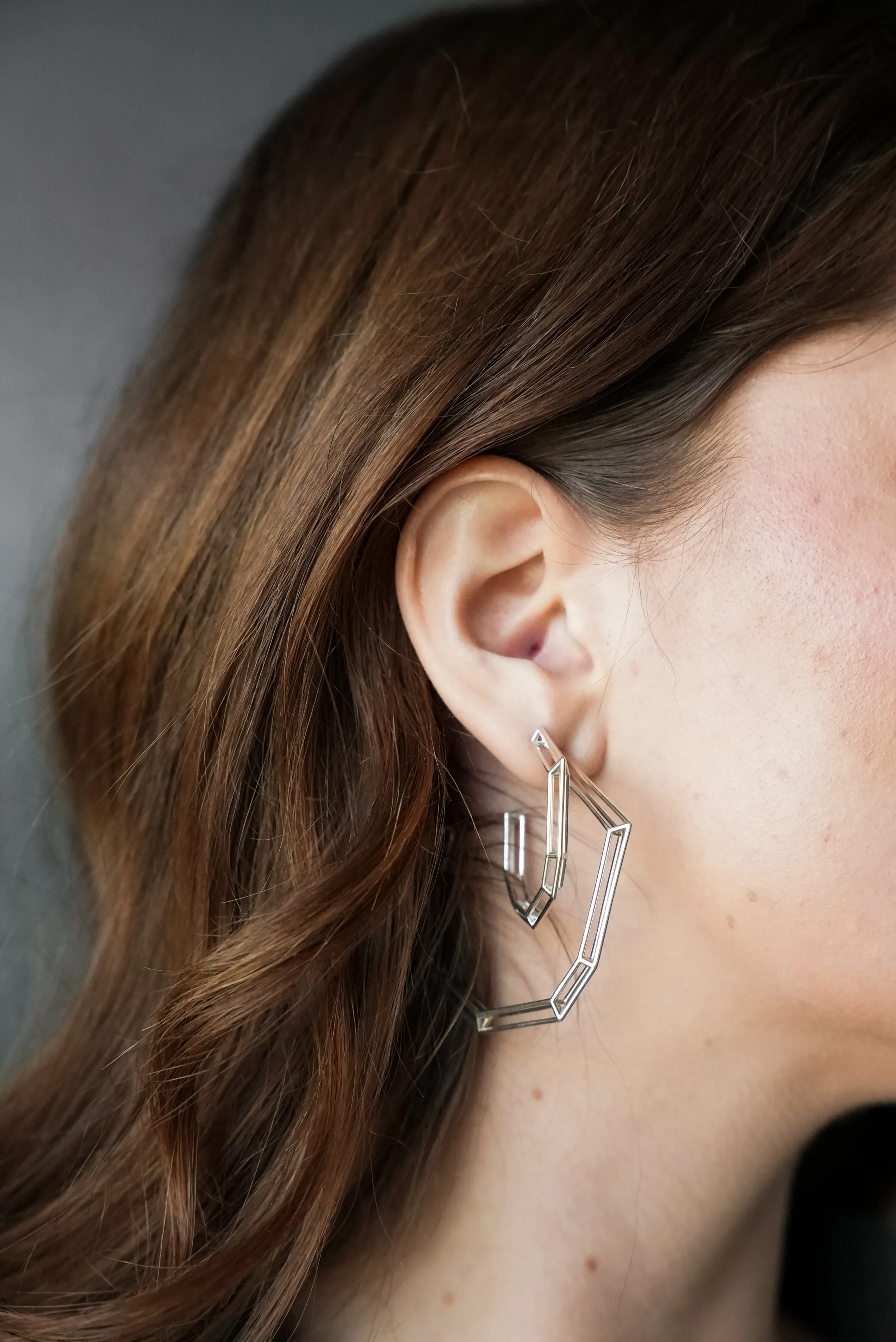 18K Gold Plated Brass "Strength Hoops" in Medium