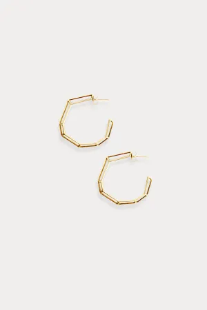 18K Gold Plated Brass "Strength Hoops" in Medium
