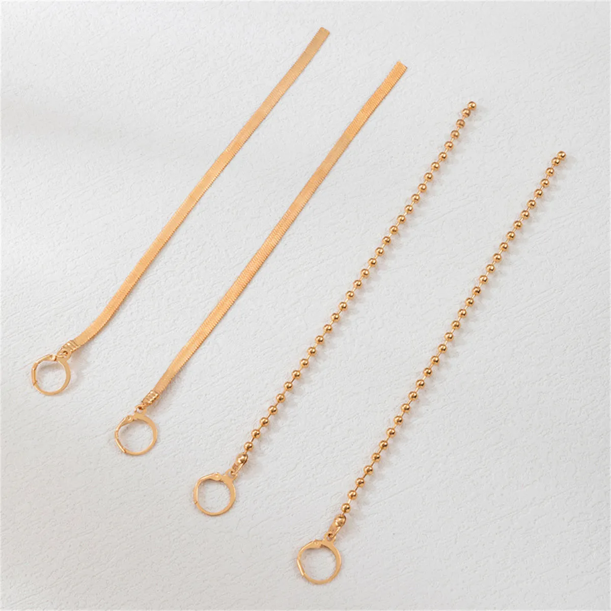 18K Gold-Plated Multi-Chain Huggie Earrings Set
