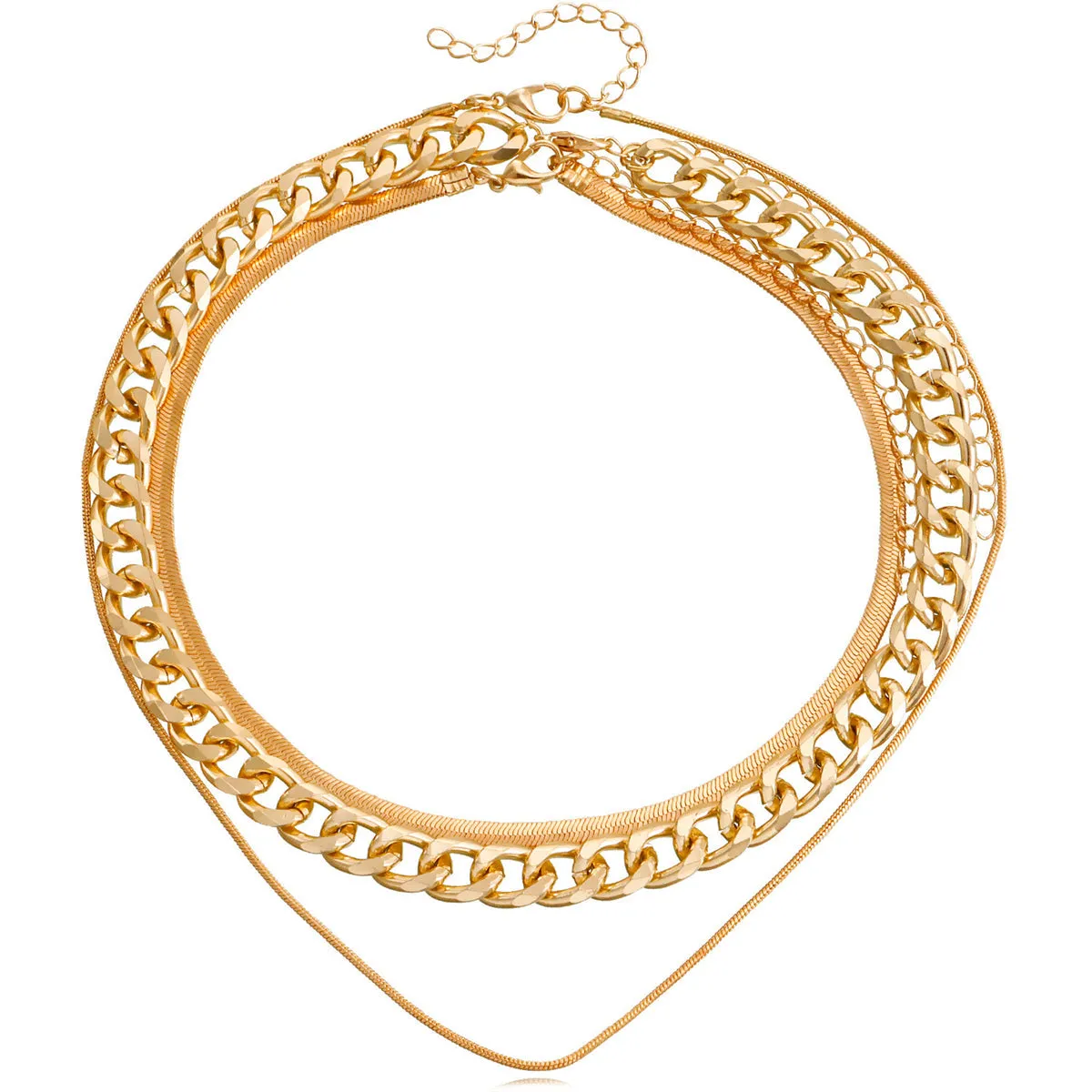 18K Gold-Plated Snake Chain Necklace Set
