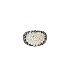 18k yellow gold 1.50ct Blue Sapphire AAA Grade and 1.25ct F VS2 Round Diamond Heart ring