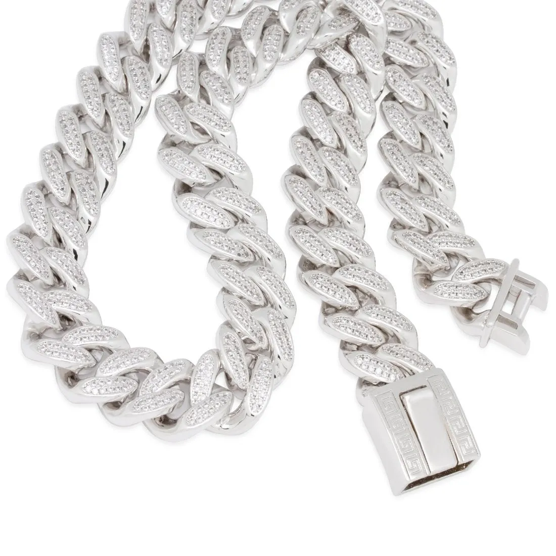 18mm Classic Iced Miami Cuban Link Chain