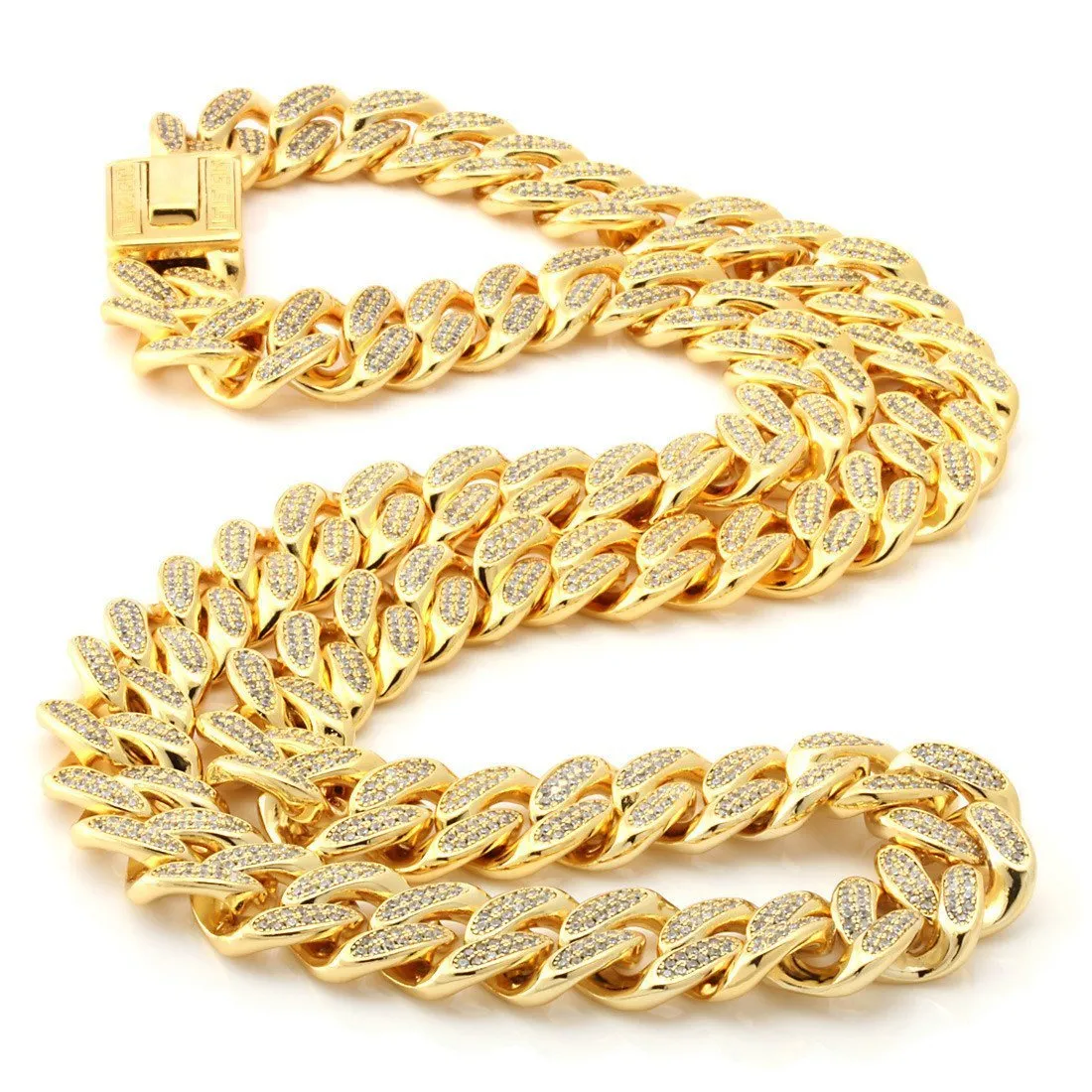 18mm Classic Iced Miami Cuban Link Chain