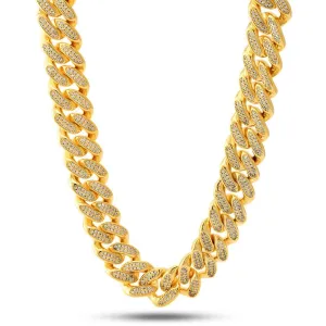 18mm Classic Iced Miami Cuban Link Chain