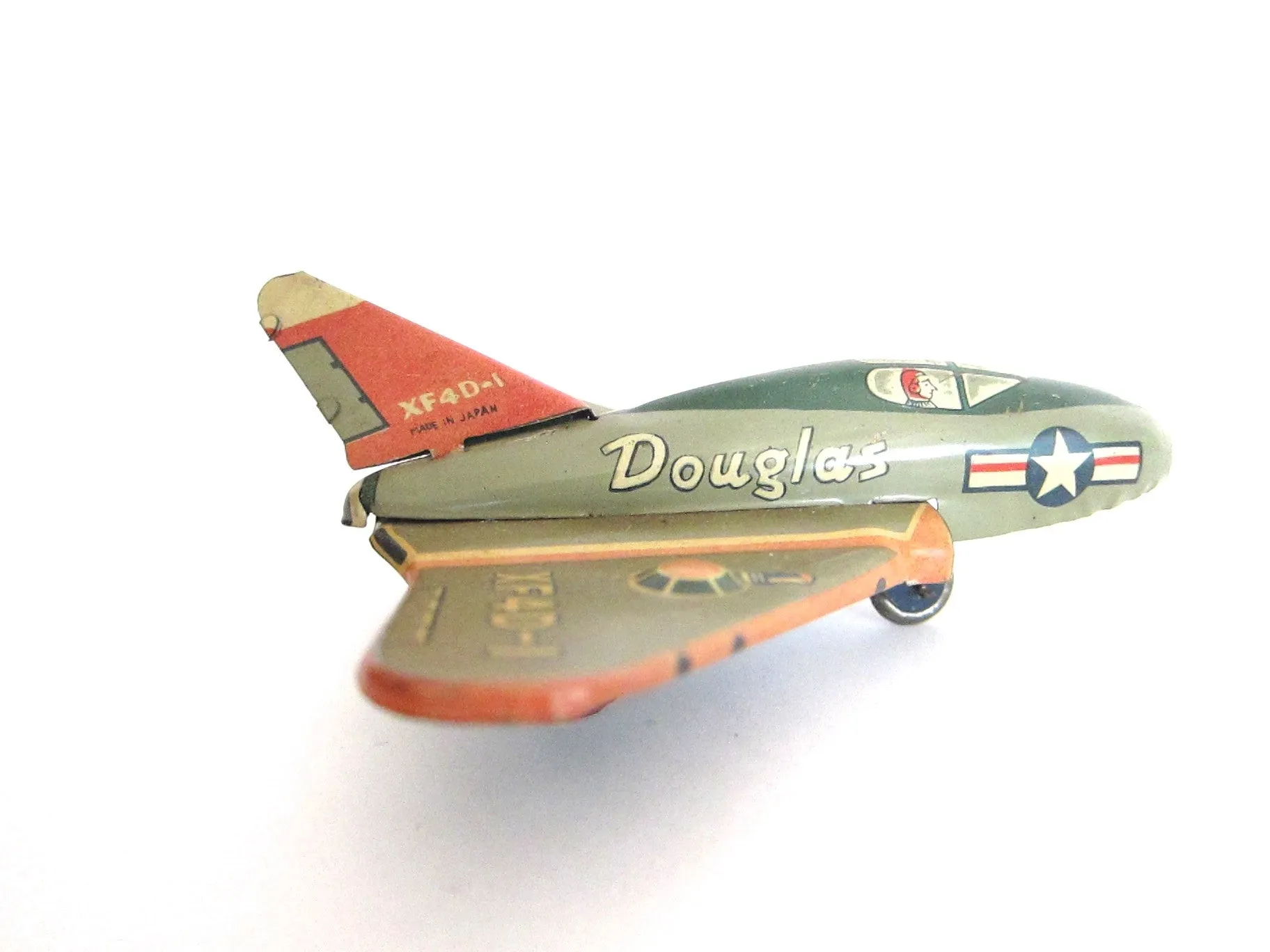 1950s Cragstan Sky Ray Tin Toy Douglas Plane