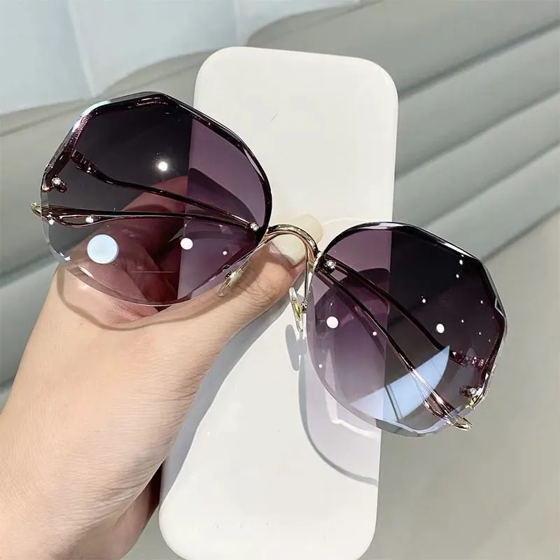 2022 Fashion Gradient Sunglasses Women Brand Design Vintage Pilot  Retro Shades Cutting Lens Gradient Sun Glasses Female UV400