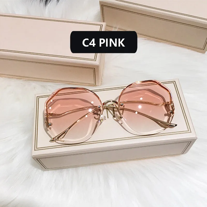 2022 Fashion Gradient Sunglasses Women Brand Design Vintage Pilot  Retro Shades Cutting Lens Gradient Sun Glasses Female UV400